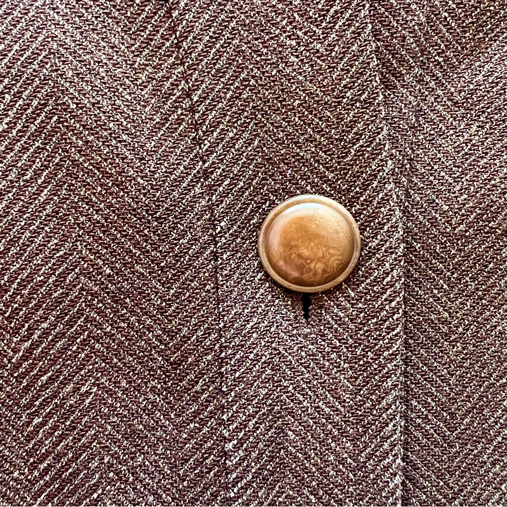 Maxmara Wool Herringbone Collarless Blazer | 12 Us - image 7